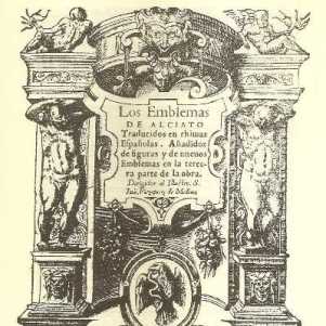 PORTADA DE LOS EMBLEMAS DE ALCIATO TRADUCIDOS EN RHIMAS ESPAÑOLAS